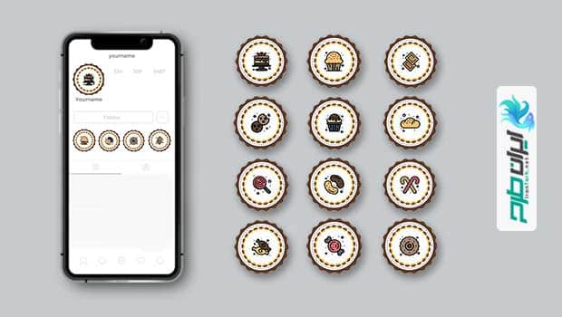 کاور هایلایت اینستاگرام شیرینی فروشی