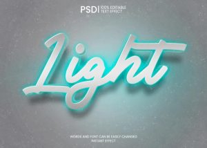 استایل متن نئون سه بعدی با طراحی لایه باز در فرمت PSD.