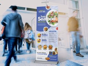 طرح لایه باز استند  رستوران